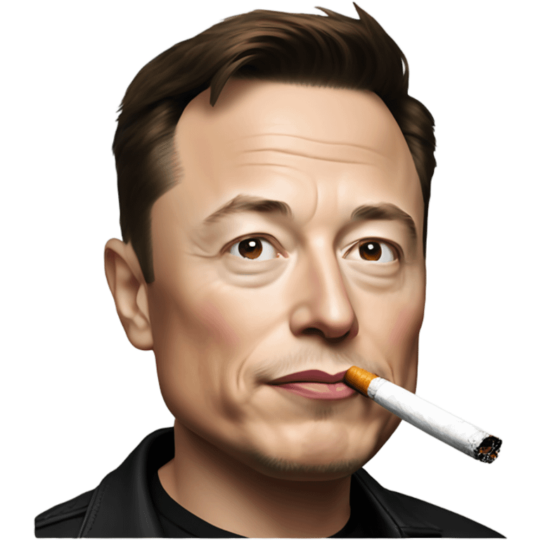 Elon Musk with cigarette emoji