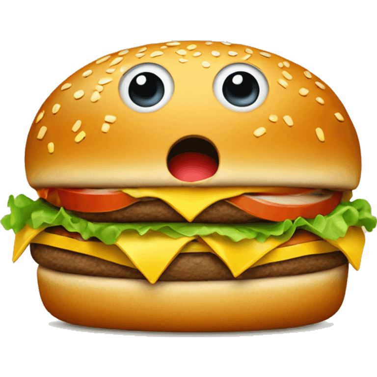 Burger mit Pommes das Augen hat  emoji