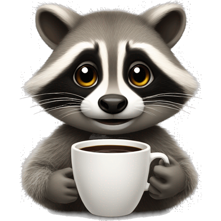 Raccon with coffe emoji