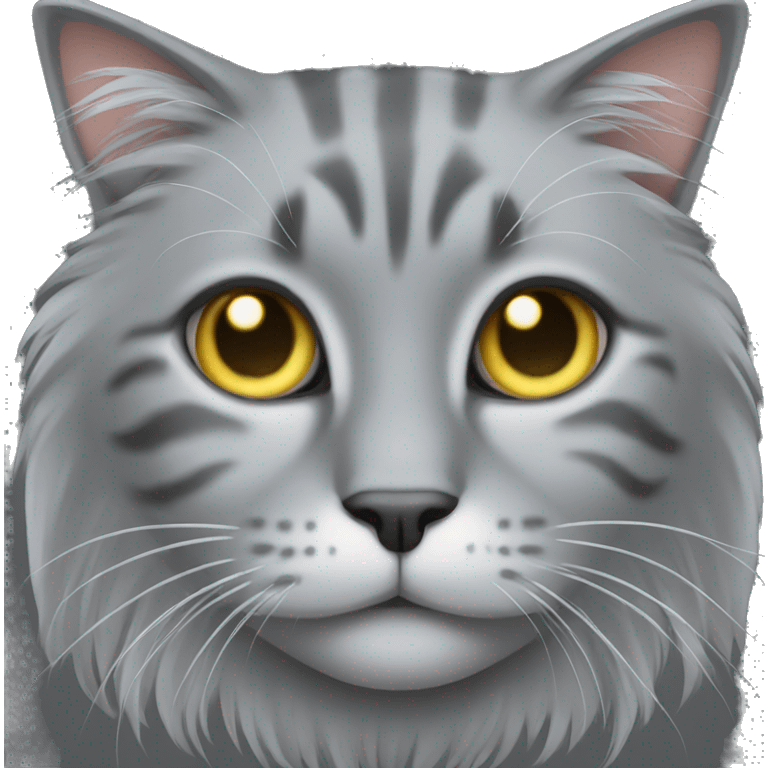 Grey cat long hair emoji