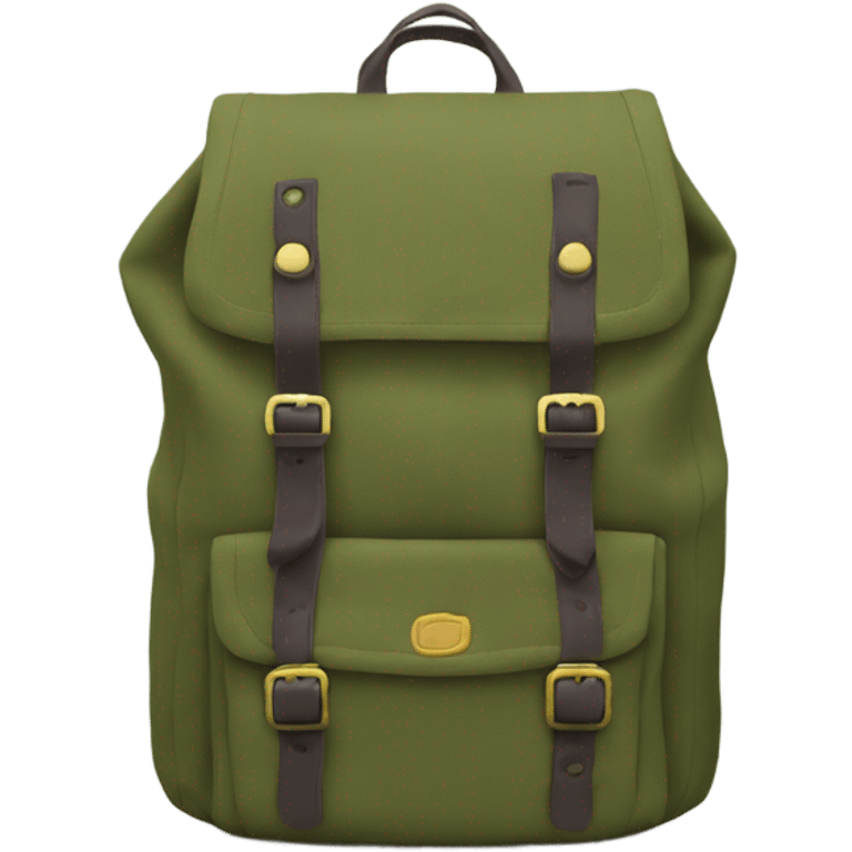 Khaki green canvas back pack emoji