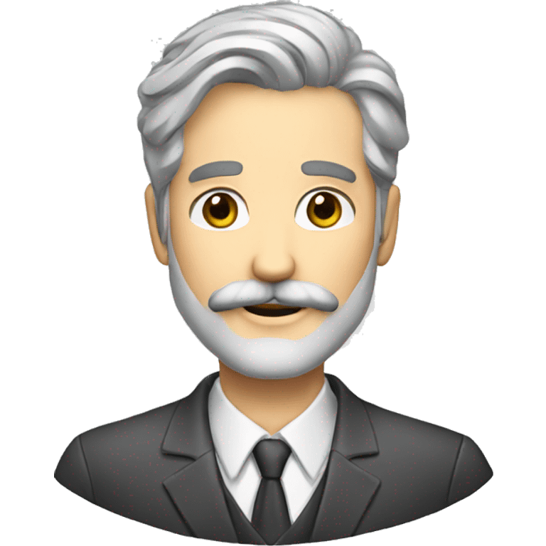 Realtor with gray hair, mustache and beard  emoji