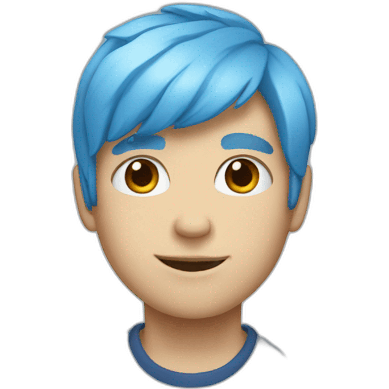 White boy with blue hair emoji