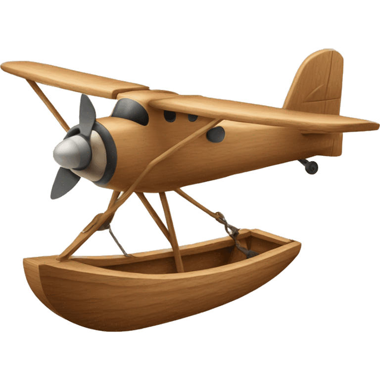 Fishing flying a plane made out of wood emoji