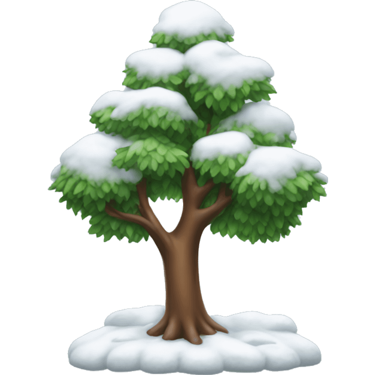 tree with snow emoji