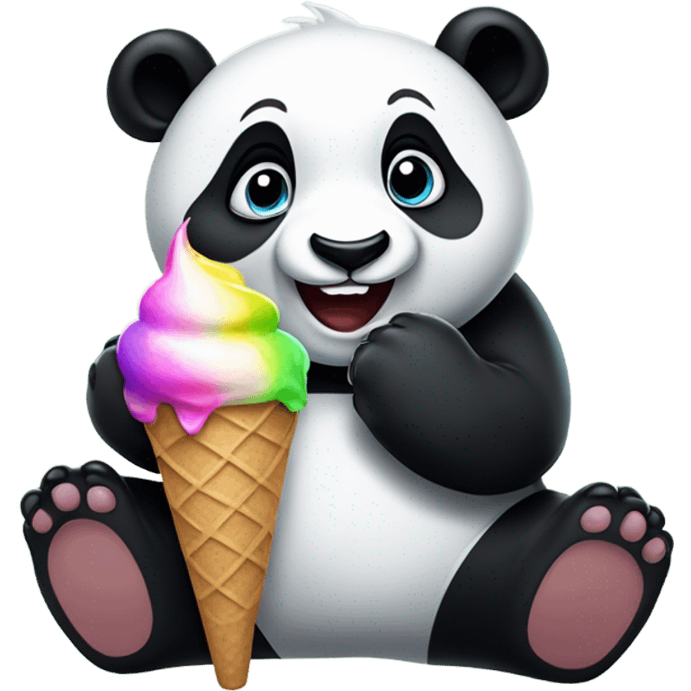 Panda eating ice cream emoji