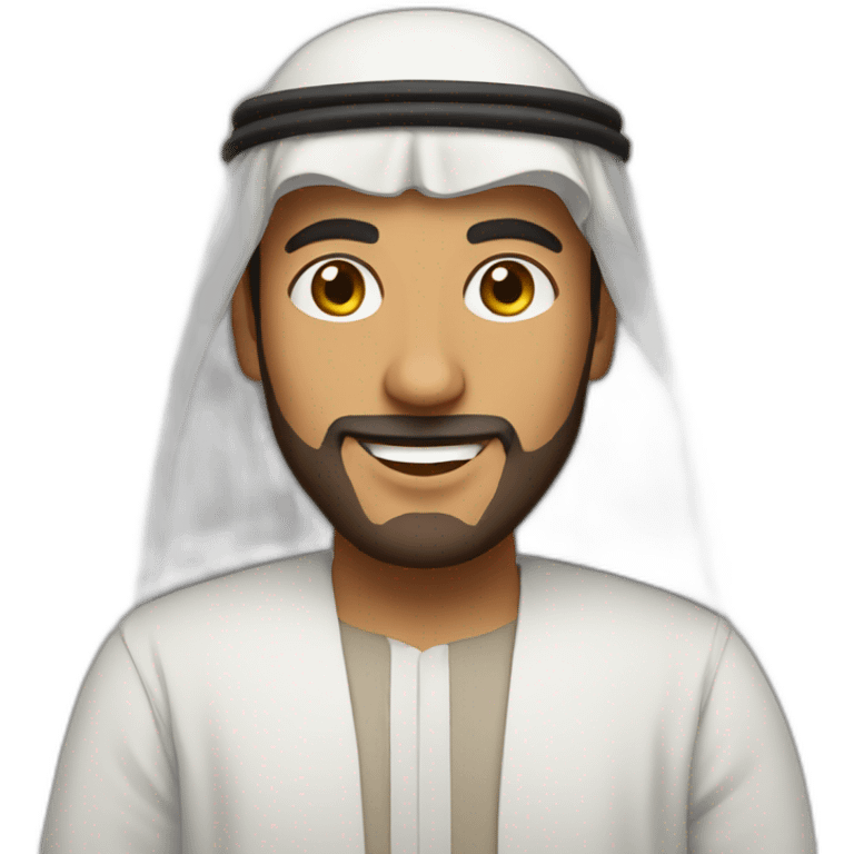 arab guy with traditional wear saying hii emoji