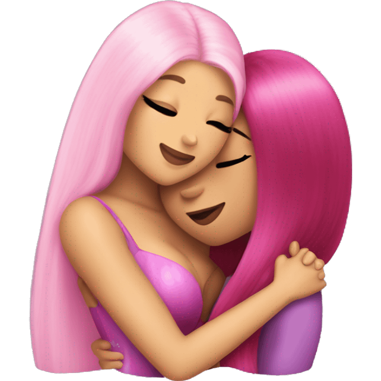 nicki minaj hugging ariana grande emoji