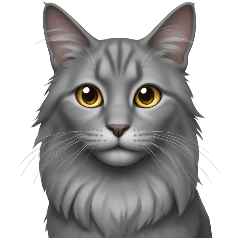 fold-eared long-haired gray cat emoji