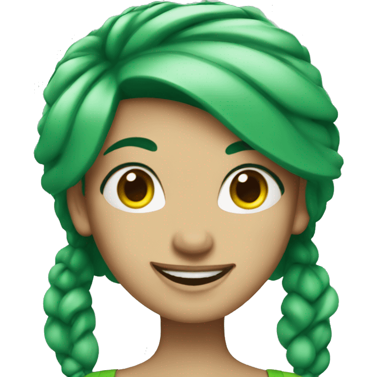 Winking Woman with green hair emoji