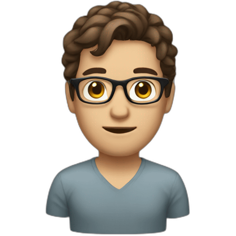 Python Dev brown hair, glasses emoji