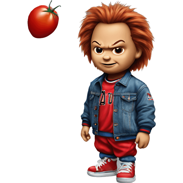 Chucky wearing Jordan’s emoji