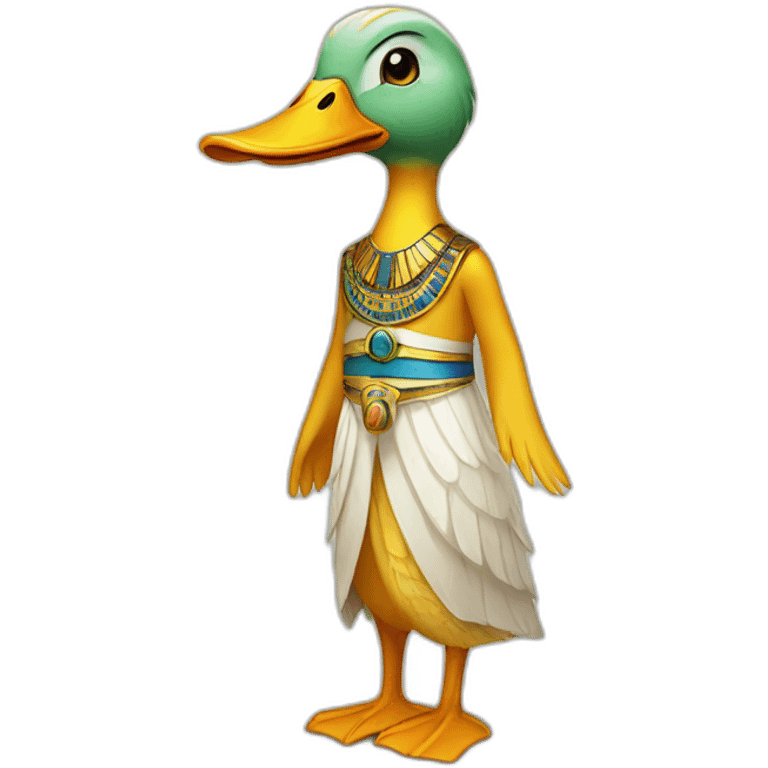 Duck dress like an egyptian emoji