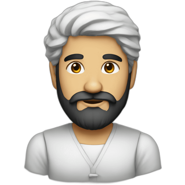 Persian man with black beard emoji