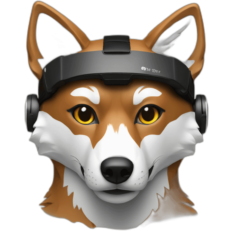 red wolf with white oculus virtual reality headset emoji