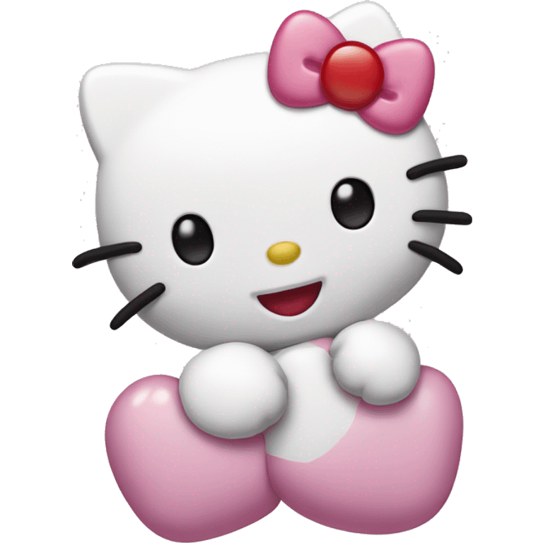 hello kitty with a kiss mark emoji