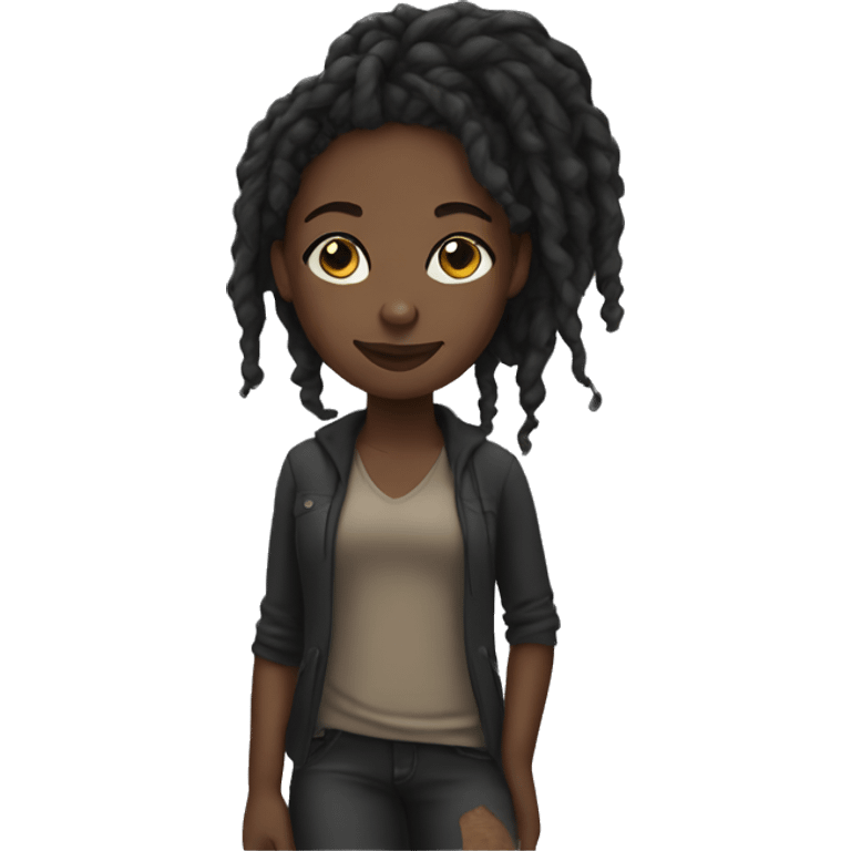 Black girl with locs emoji