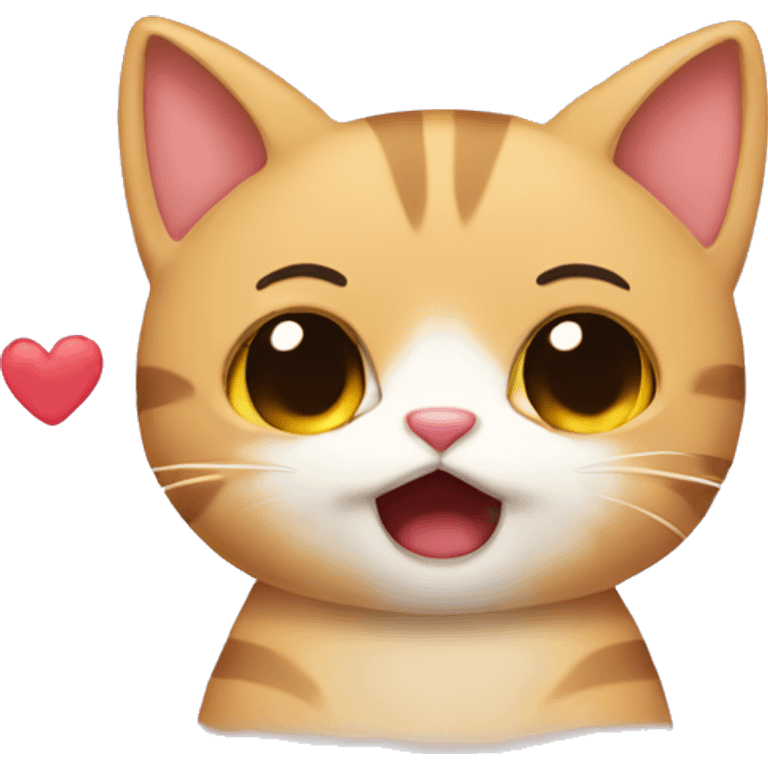 Cat crying hearts emoji