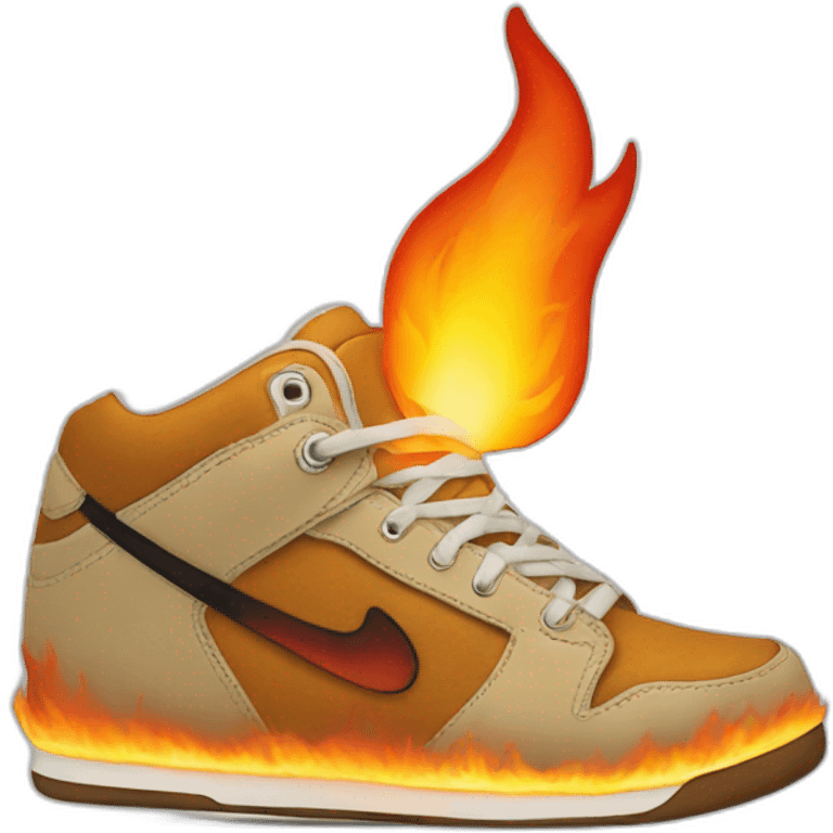 sneaker in flames emoji