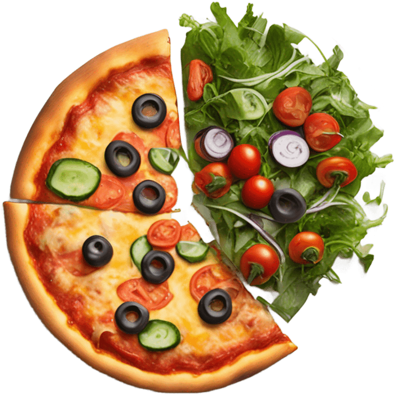 Pizza and salad emoji