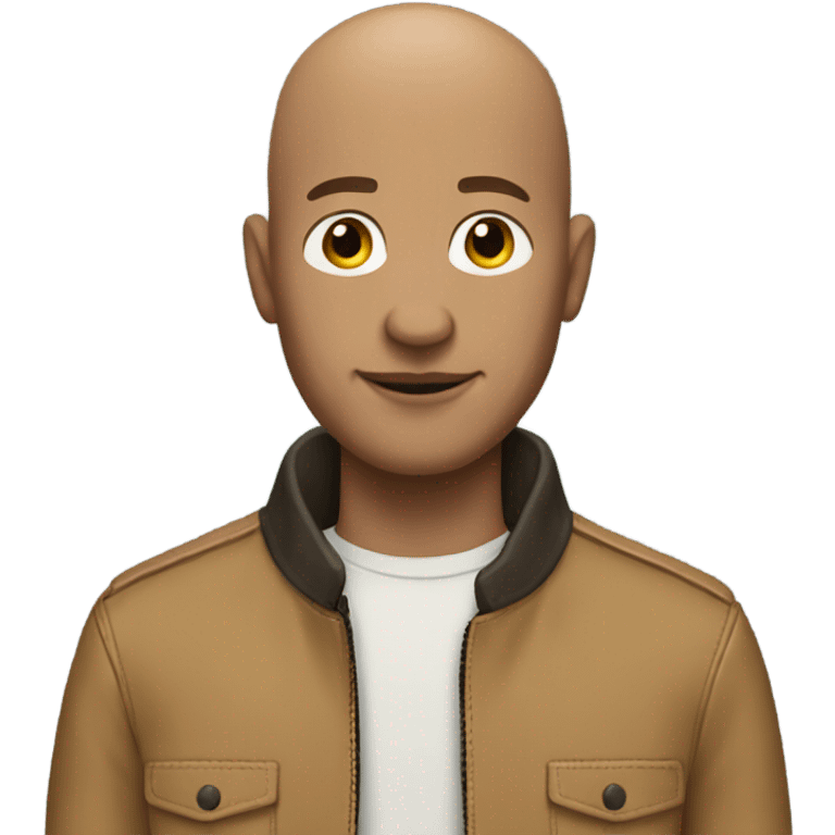 bald male in tan leather jacket emoji