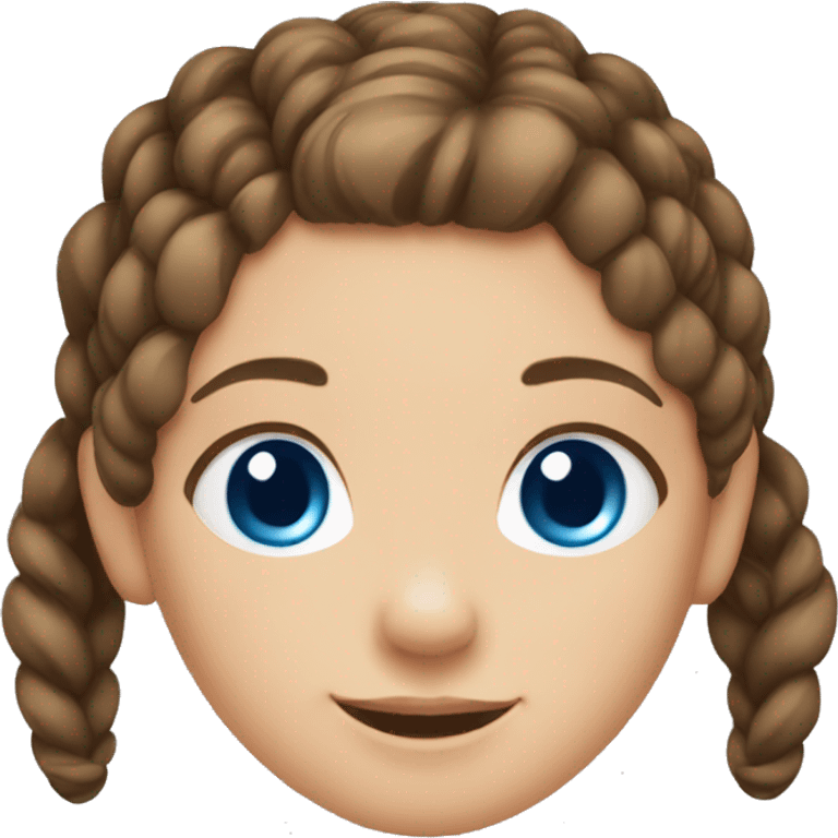 Little girl with brown hair in pigtails and with blue eyes emoji