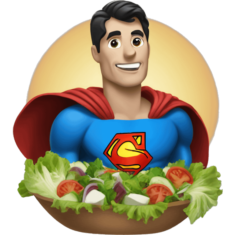 superman with a salad emoji