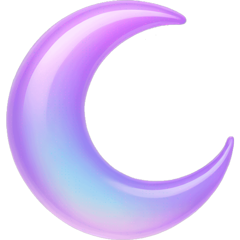 Glossy Pastel lilac-gradient glass crescent emoji