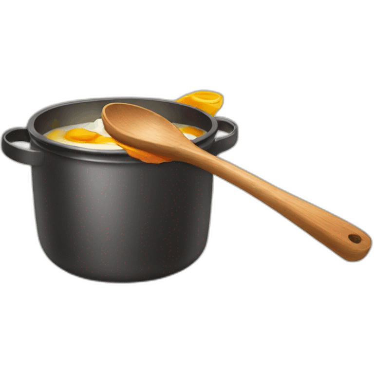 cooking pot hitting game wooden spoon emoji