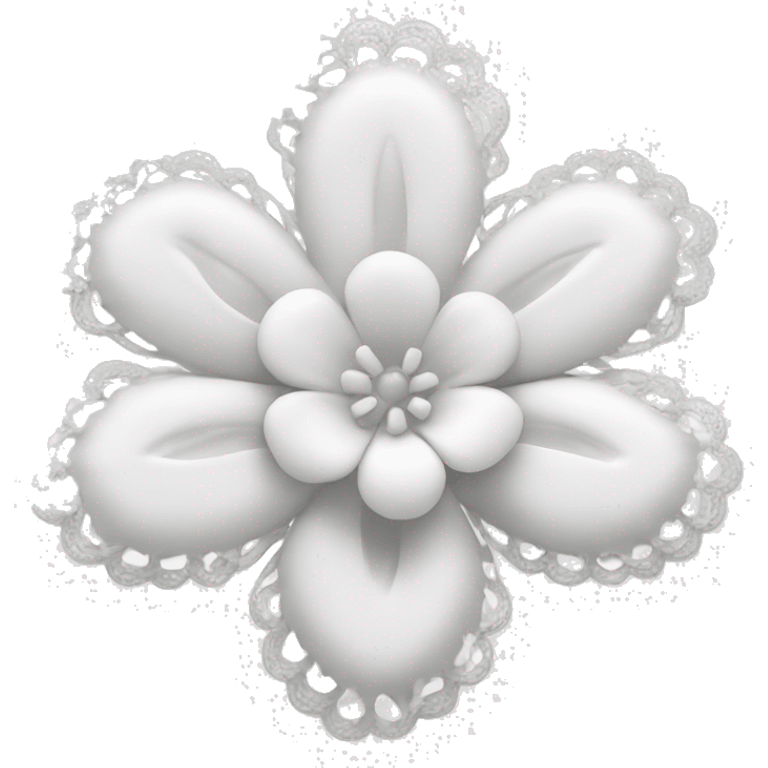 rococo white lace flower emoji