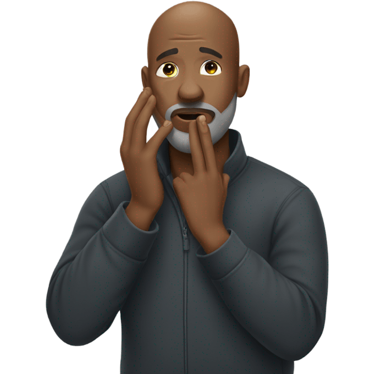 Bald head black guy with beard facepalm emoji