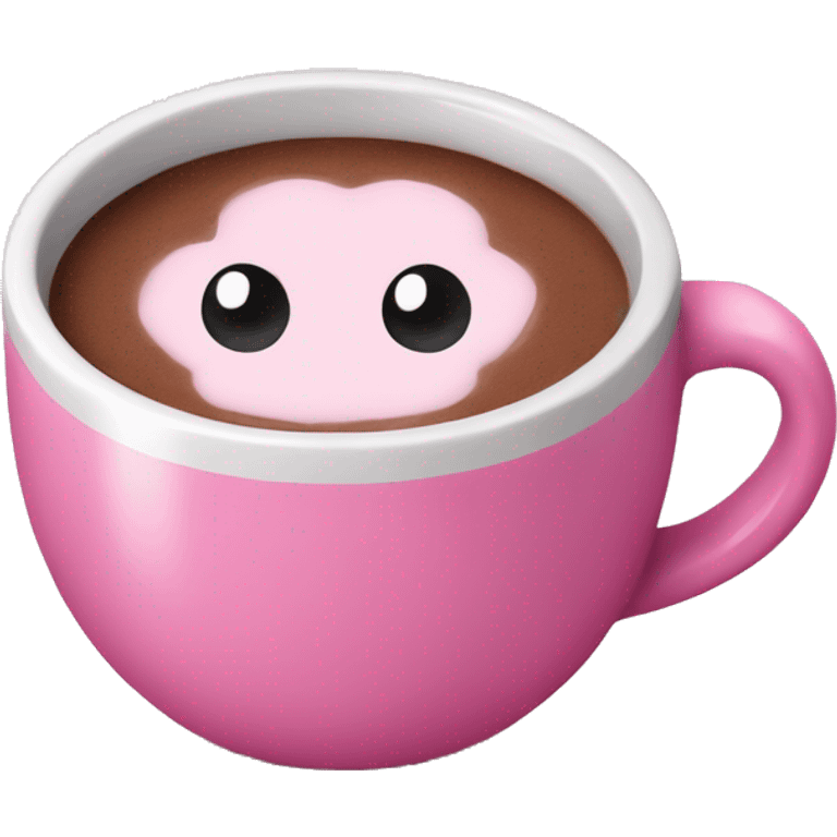 Pink mug of hot chocolate  emoji