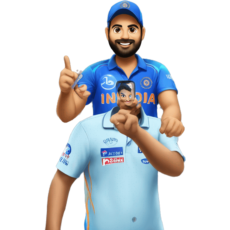 rohit sharma fan meeting him in stdim emoji