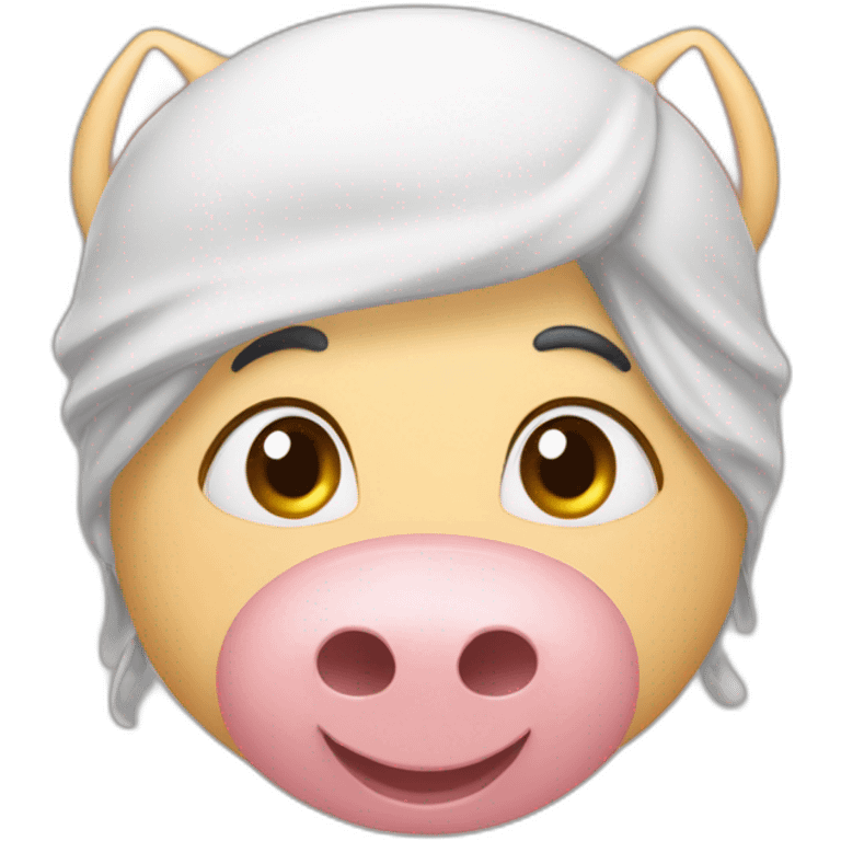 arabe qui fait bisous à un cochon emoji