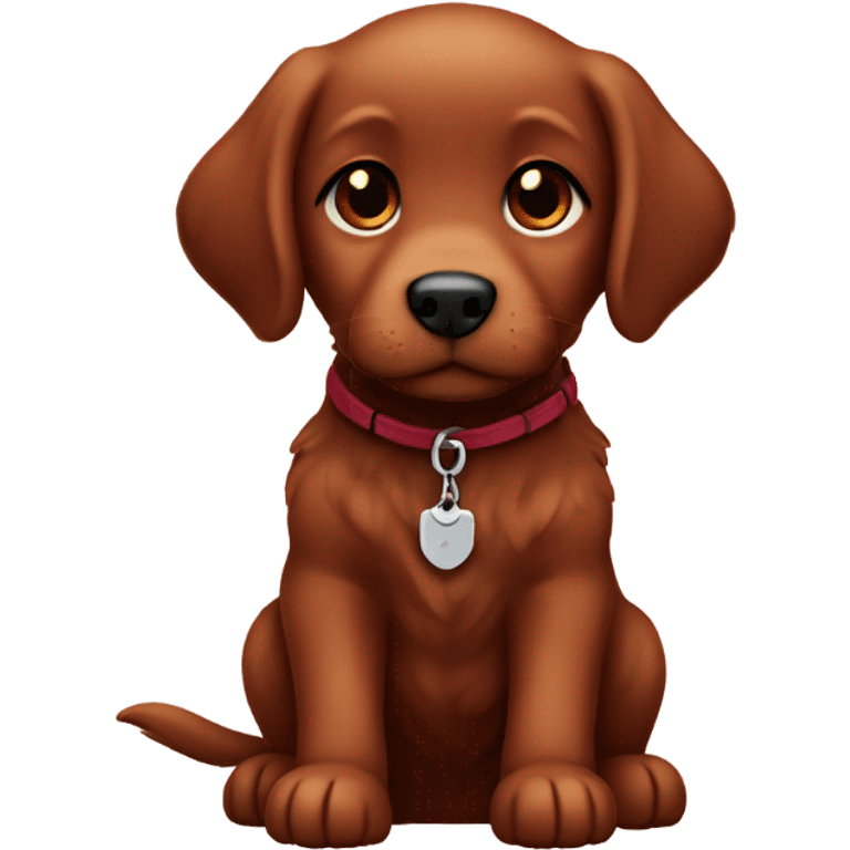 Chibi Dark red retriever puppy emoji