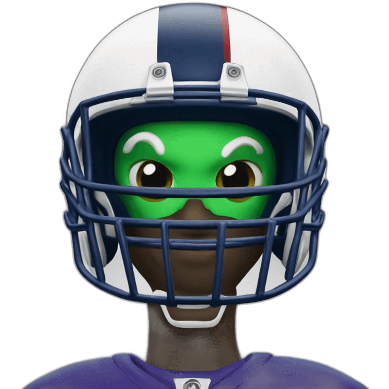 american foodball player like alien emoji