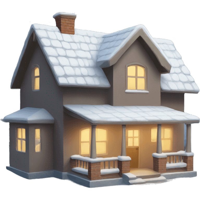 snowy house  emoji