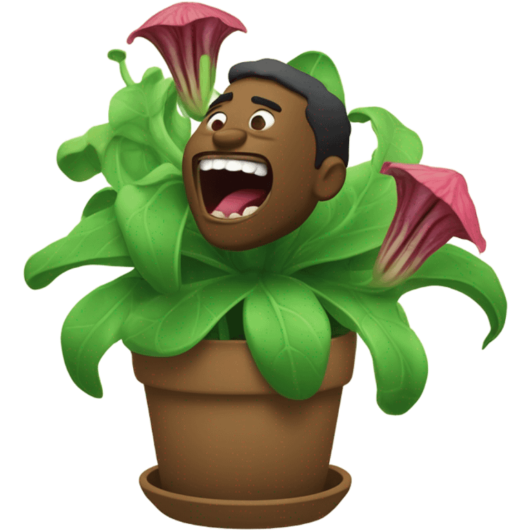 Man being eaten by plant emoji