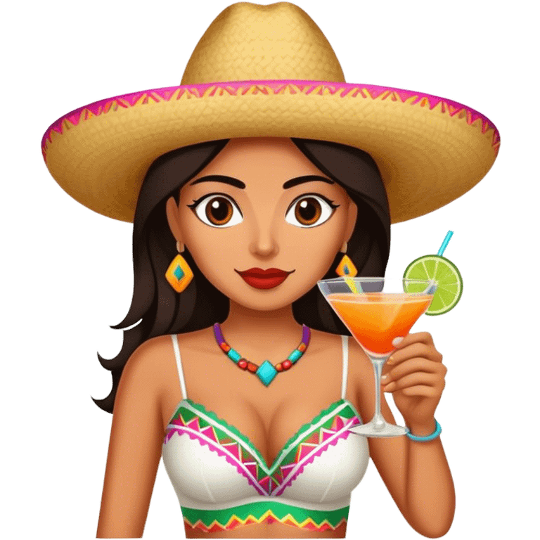 Mexican lady with cocktail  emoji