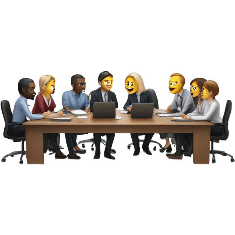 office meeting at a table emoji