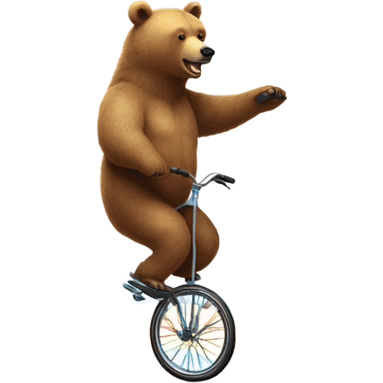 Rainbow colored bear riding a unicycle emoji