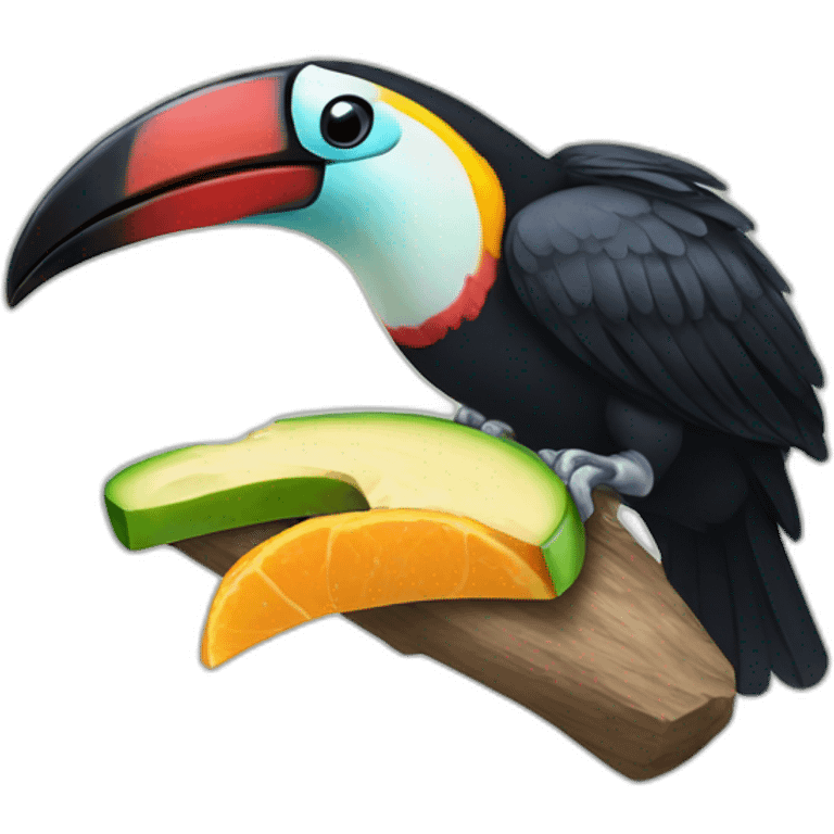 Tucan bird eating emoji