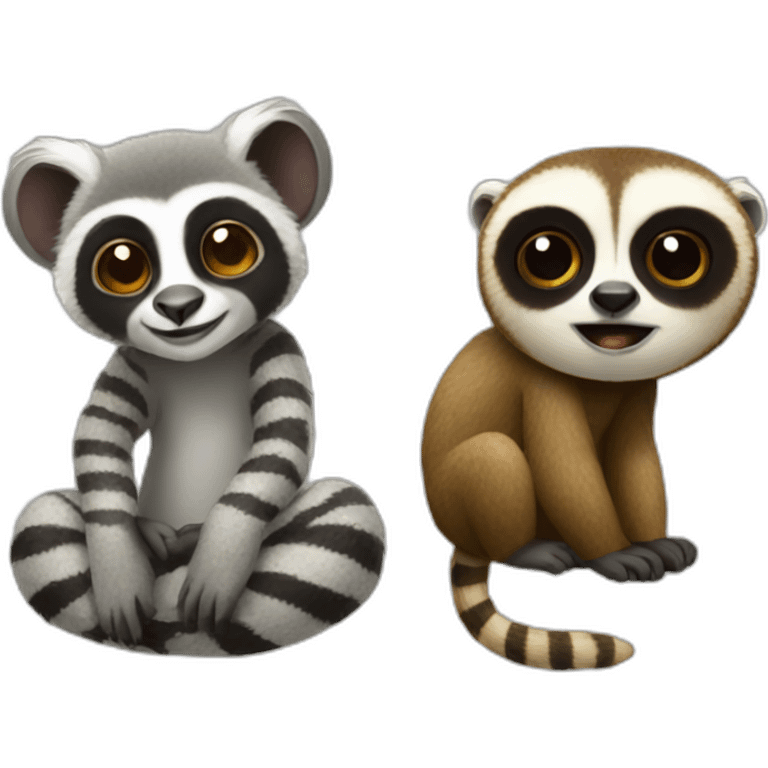 Lemur and sloth emoji