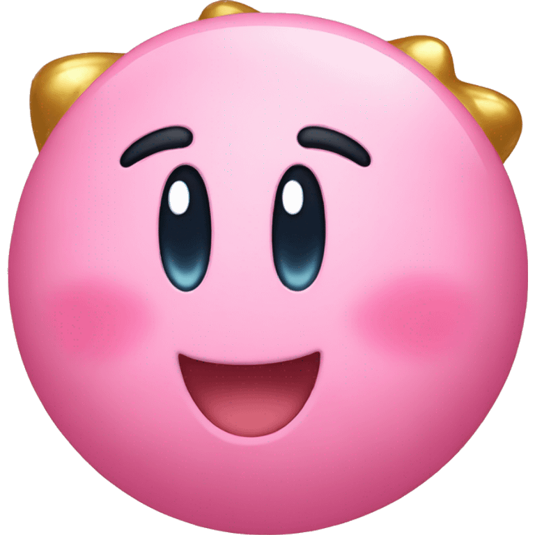 Gold happy Kirby Emote emoji