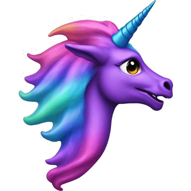 oilslick dragon unicorn horn purple pink rainbow  emoji