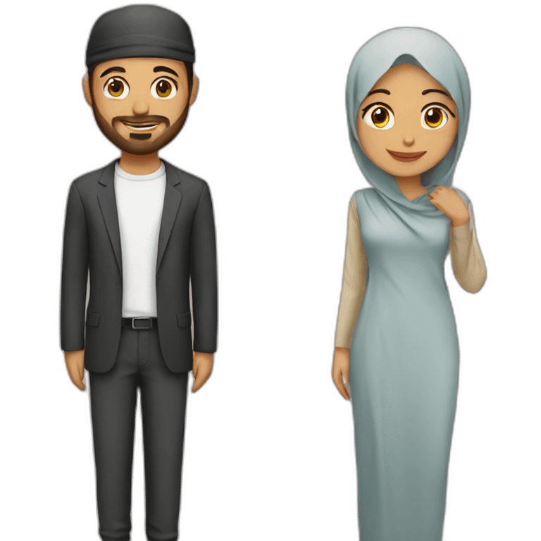 Muslim with a boyfriend emoji