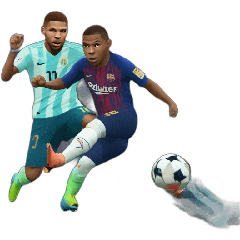 mbappe combat messi emoji