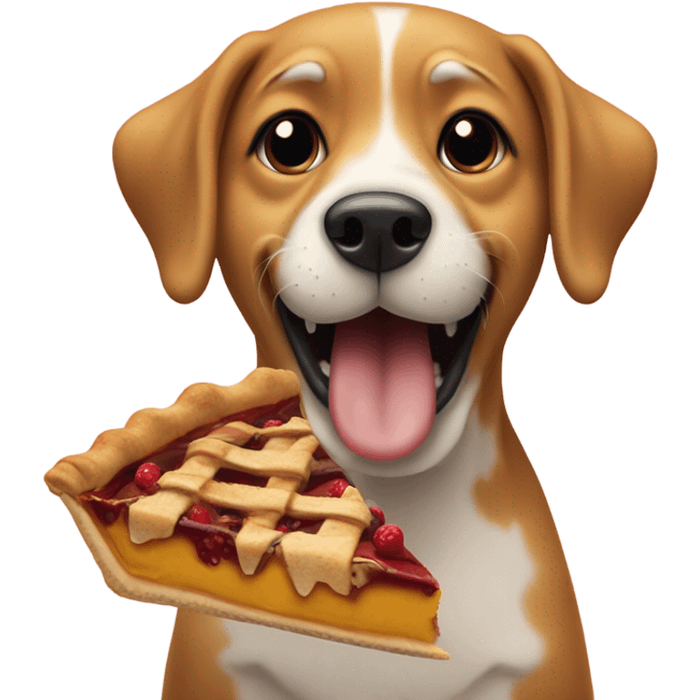 Dog eating pie emoji