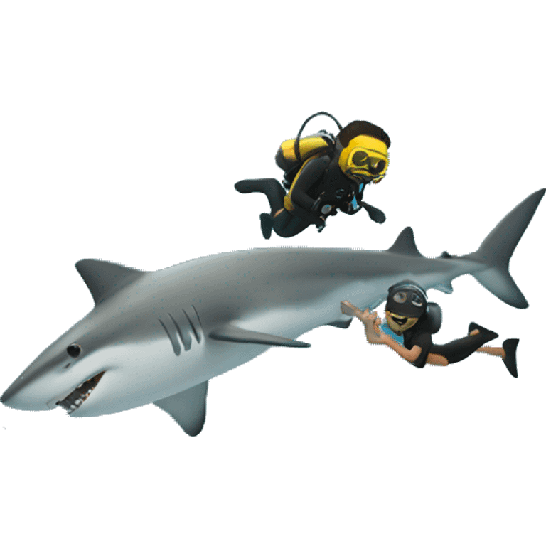 Diving with shark emoji