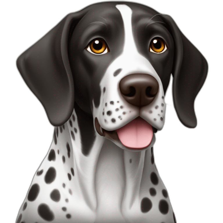 black and white german shorthair pointer dog emoji